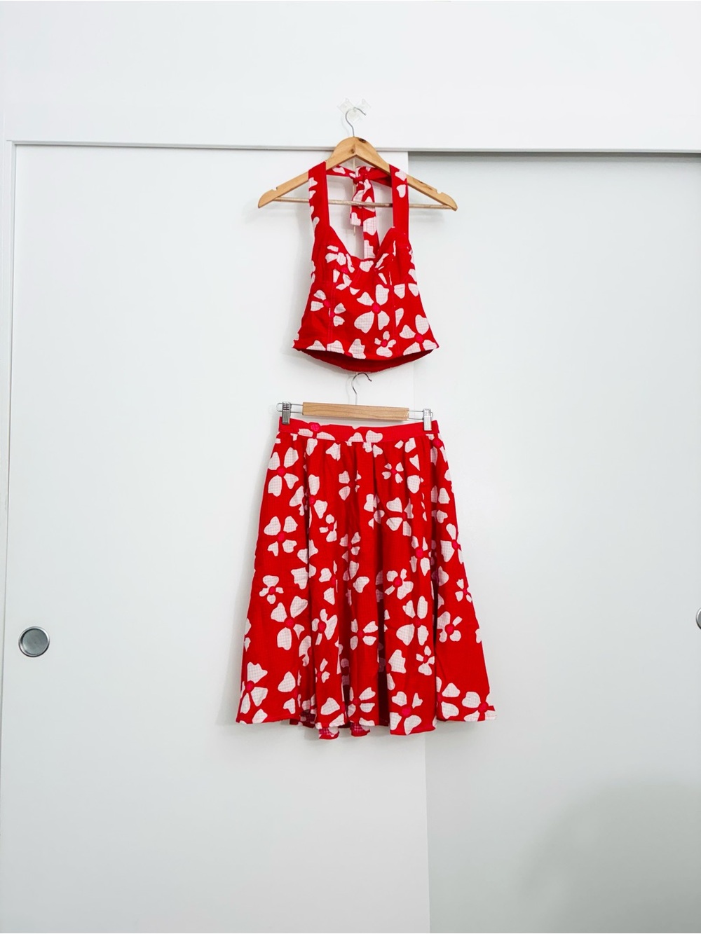 NWOT Free People Retro Keepsake Matching Set Cropped Halter Top + Midi Skirt XS